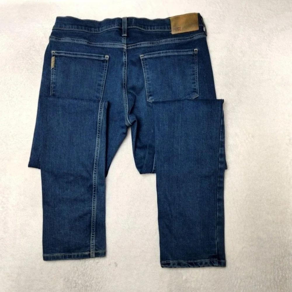 Paige Jeans Mens 33x33 Blue Lennox Straight Medium Wash Stretch Denim 5-Pocket